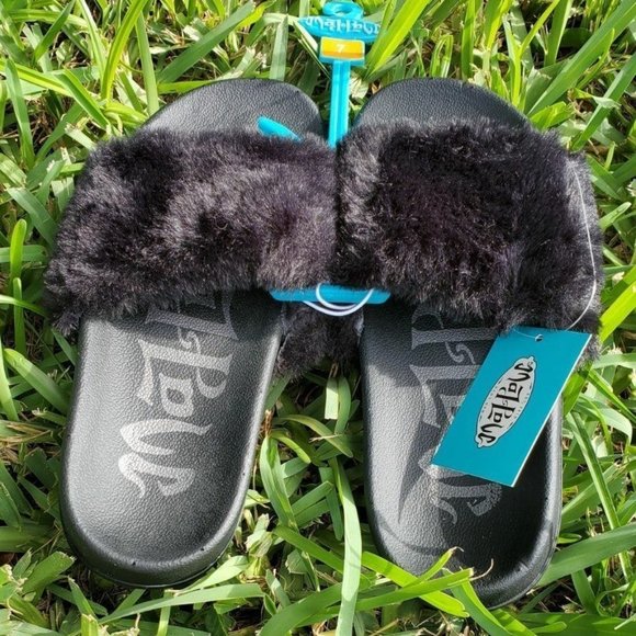MAD LOVE Slide on Sandals fuzzy house slipper - Picture 6 of 10